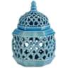 Lachlan 12 1/4&quot; High Light Blue Ceramic Jar with Lid