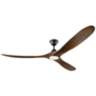 70&quot; Maverick Max Walnut Large LED Ceiling Fan with Remote Control