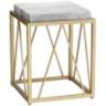 Julia 15 1/2&quot; Wide Gold and Marble Accent Table