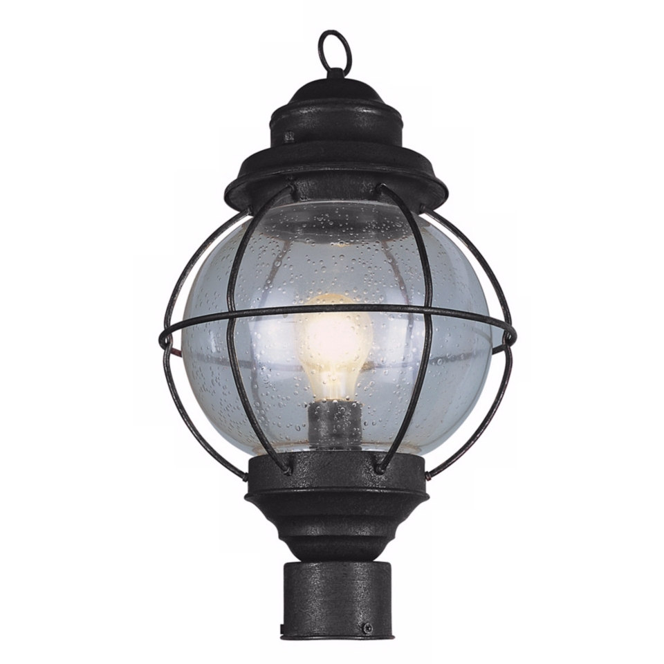 Tulsa Lantern 19" High Black Outdoor Post Light Fixture   #67347