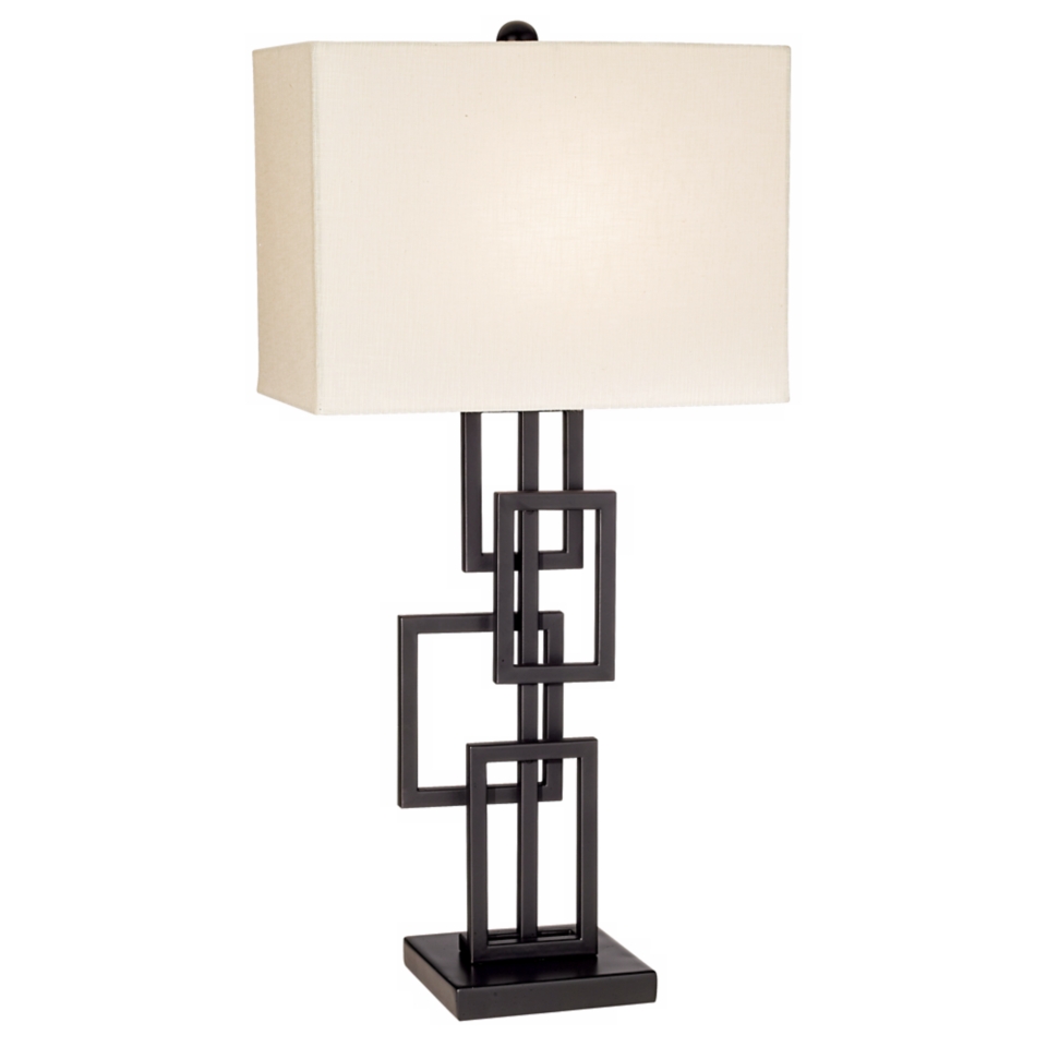Possini Euro Design Black Bronze Floating Squares Table Lamp   #67982