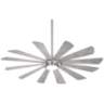 65&quot; Minka Aire Windmolen Brushed Steel Smart Fan LED Wet Ceiling Fan