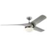 56" Monte Carlo Akova Chrome LED Damp Rated Ceiling Fan with Remote