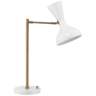 Pisa White Lacquer and Antique Brass 2-Directional Desk Lamp