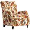 Katy Floral Ivory Push Back Recliner Chair
