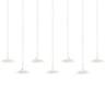 Royyo 44&quot;W Matte White and Gold 7-Light Linear Pendant
