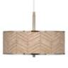 Rustic Woodwork Giclee Glow 16&quot; Wide Pendant Light