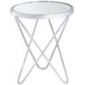 Marty 17 1/2&quot; Wide Silver Mirrored Hairpin End Table