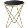Marty 17 1/2&quot; Wide Gold and Black Hairpin End Table