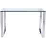Diego 48&quot; Wide Stainless Steel and Glass Modern Desk