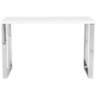 Dillon 48&quot; Wide White Lacquer Stainless Steel Modern Desk