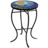 Ocean Mosaic Black Iron Outdoor Accent Table
