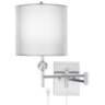 Kohle Chrome and Acrylic Modern Luxe Swing Arm Plug-In Wall Lamp