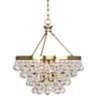 Bling 20 1/2&quot; Wide Antique Brass Glass Chandelier