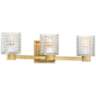 Possini Euro Sari 22&quot; Wide Glass and Gold 3-Light Luxe Bath Light