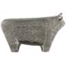 Sampson Textured Silver 10 3/4&quot; Wide Bull Figurine