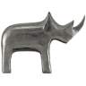 Currey and Company Kano Silver 10 3/4&quot; Wide Rhino Figurine