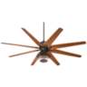 72" Predator Rustic Lantern Large Damp Rated Ceiling Fan with Remote