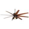 72" Predator Bronze Rustic LED Large Wet Rated Ceiling Fan with Remote
