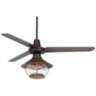 52&quot; Plaza DC Tropical Lantern Bronze Damp LED Ceiling Fan with Remote