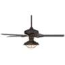 52&quot; Casa Vieja Orb Rustic Bronze LED Ceiling Fan with Pull Chain