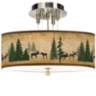 Moose Lodge Giclee 14&quot; Wide Ceiling Light