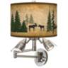 Moose Lodge Giclee Plug-In Swing Arm Wall Lamp
