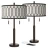 Rustic Chic Robbie Bronze USB Table Lamps Set of 2