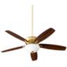 52&quot; Quorum Breeze Bowl Uni-Pack Aged Brass LED Ceiling Fan