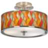 Flame Mosaic Giclee Glow 14" Wide Ceiling Light
