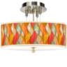 Flame Mosaic Giclee 14&quot; Wide Ceiling Light