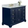 Audrey 48&quot;W Heritage Blue White Marble Single Sink Vanity