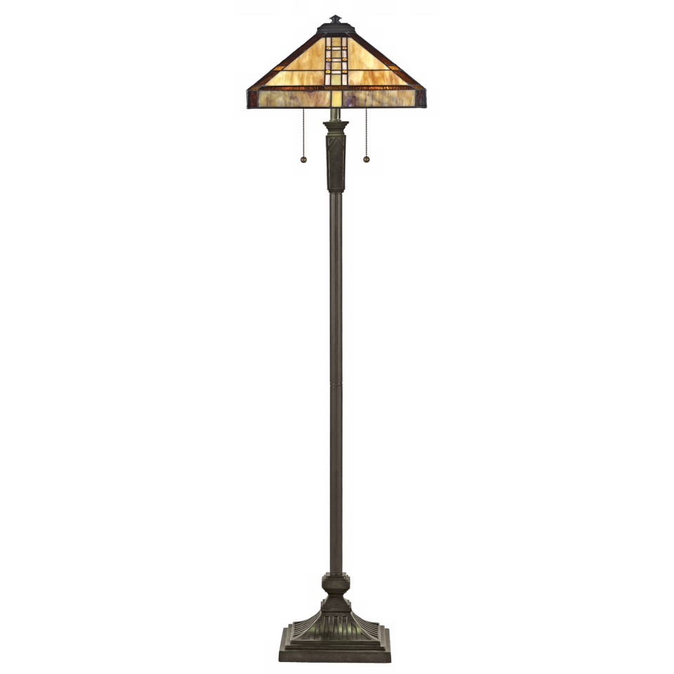 Quoizel Double Pull Mission Tiffany Style Floor Lamp   #75912