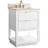 Allie 25&quot;W White with Crema Marfil Marble Single Sink Vanity
