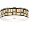 Modern Squares Giclee Nickel 20 1/4&quot; Wide Ceiling Light