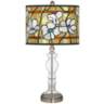 Magnolia Mosaic Giclee Apothecary Clear Glass Table Lamp