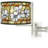 Tempo Magnolia Mosaic Plug-in Swing Arm Wall Lamp
