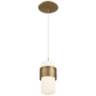 dweLED Banded 5&quot; Wide Aged Brass and White LED Mini Pendant