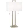 Possini Euro Design Brushed Nickel Rectangle Table Lamp