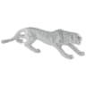 Prowling 23 1/2&quot; Wide Electroplated Silver Leopard Sculpture