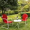 Griffith 3-Piece Red Metal Outdoor Table and Chairs Set