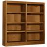 Grundy 48&quot; High Dry Oak Finish Double-Wide Bookcase