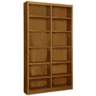Grundy 84&quot; High Oak Finish Double-Wide 12-Shelf Bookcase