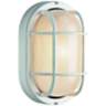 Bulkhead 8 1/2&quot; High White Oval Grid Outdoor Wall Light