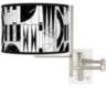 Tempo Noir Marble Plug-in Swing Arm Wall Lamp