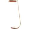 Holtsville Aged Brass and Saddle Leather LED Task Floor Lamp