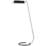 Holtsville Nickel and Saddle Leather LED Task Floor Lamp