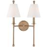 Crystorama Riverdale 14 1/2&quot;H Aged Brass 2-Light Wall Sconce