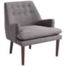 Elsa Gray Button Tufted Accent Chair