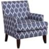 Charlie Blue and White Track Arm Club Chair